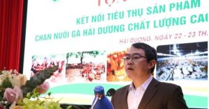 Ông Võ Việt Anh, Phó Giám đốc Sở Nông nghiệp và Phát triển nông thôn Hải Dương, phát biểu khai mạc tọa đàm